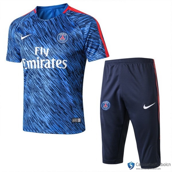 Camiseta Entrenamiento Paris Saint Germain Conjunto Completo 2017-18 Azul Rojo